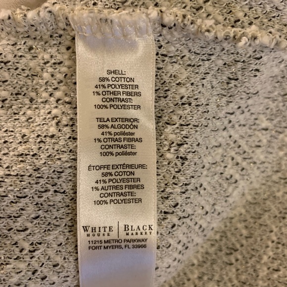 WH|BM Cream and Black Sweater With Peplum Bottom - Picture 7 of 7